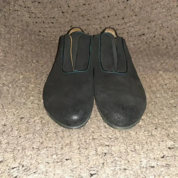 JOHN FLUEVOG-Kingsley-Black Waxed Suede-Laceless Oxford-SZ 7.5 Men-Near Mint - Picture 3 of 9